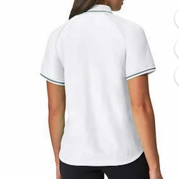 Mondetta Women's Active 1/4-Zip Short Sleeve Mesh Polo Shirt White Sz XXL Golf - Picture 2 of 9